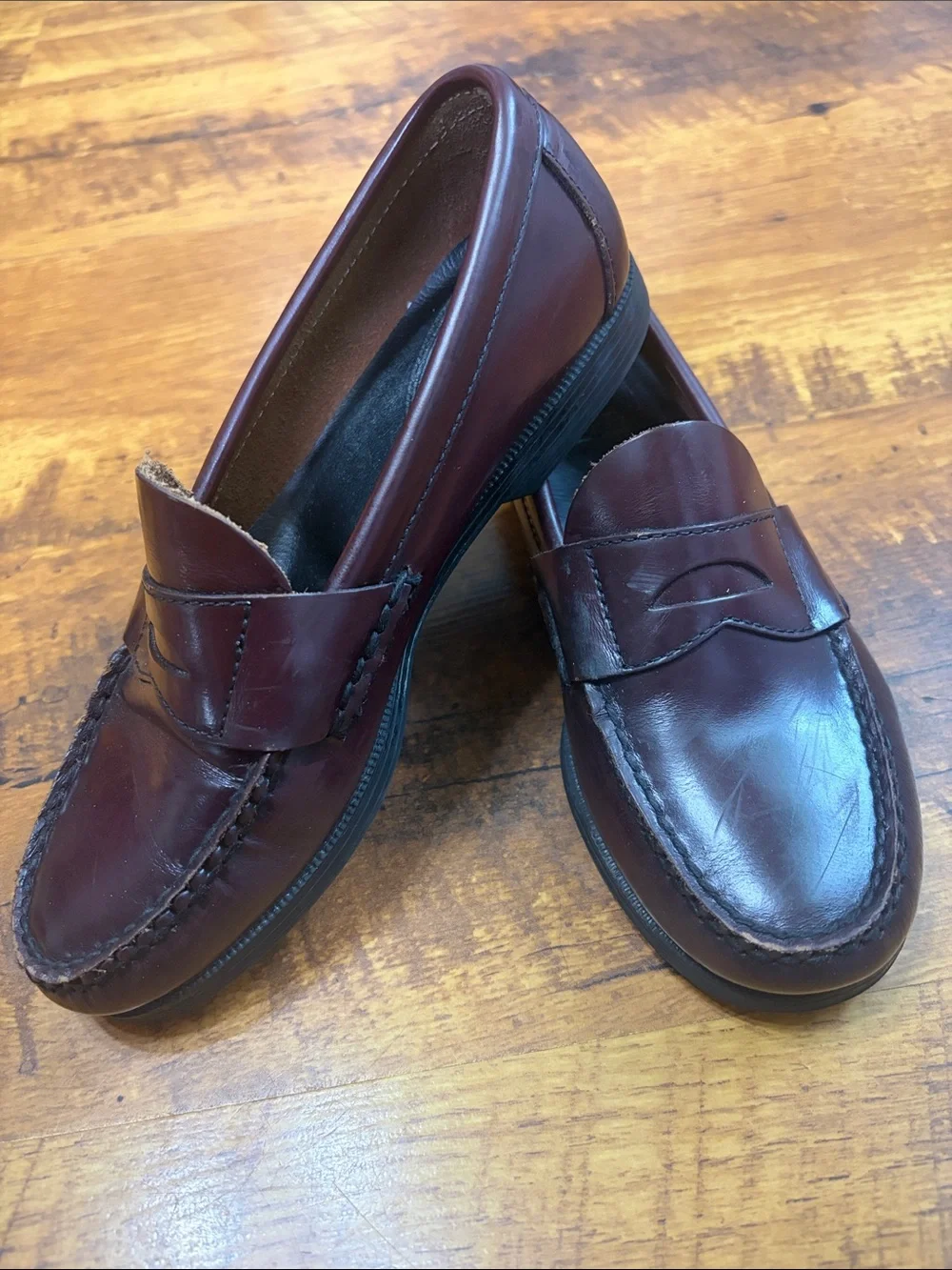 Sperry Kid's Burgundy Leather Penny Loafers